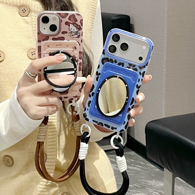 挂绳卡包kt猫苹果17镜子手机壳