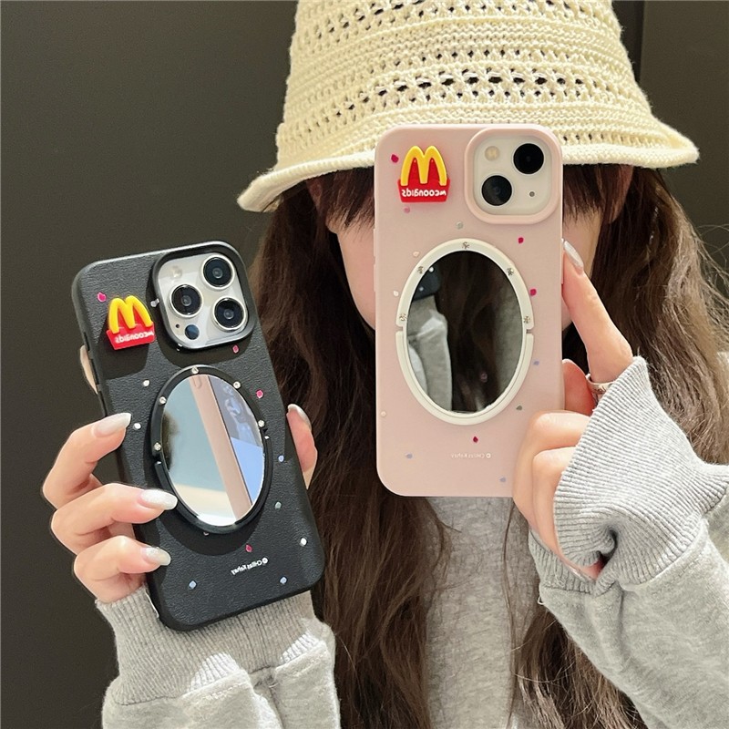 苹果17荔枝纹麦当劳镜子手机壳
