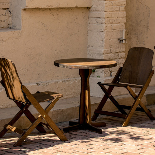 实木折叠复古咖啡色经济网红桌椅