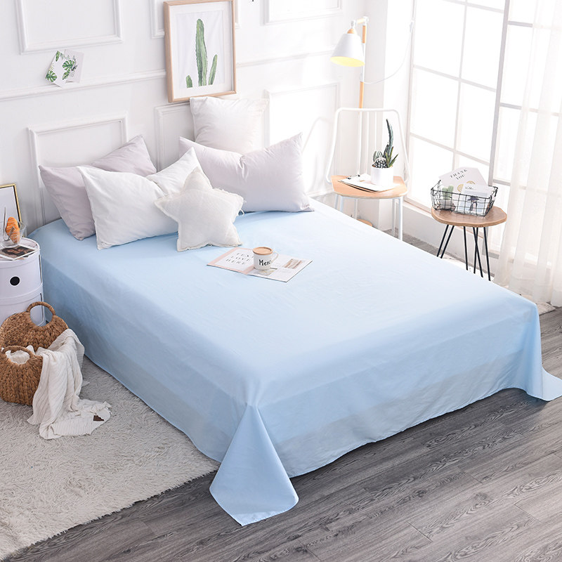 床单单件纯棉100全棉宿舍1米5大床单250x270男童女蓝色天蓝色淡蓝,床上用品,床单,淘宝优惠券,粉丝福利购,淘宝优惠卷
