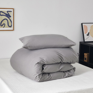 灰色被套单件纯棉100全棉磨毛一米五的160x210 220x240cm纯色被罩