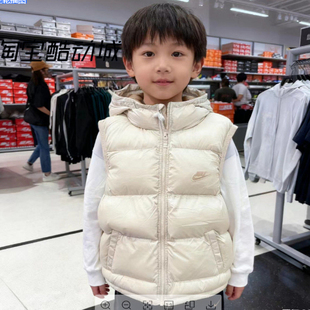 耐克/NIKE 儿童秋冬新款时尚简便百搭保暖连帽拉链马甲FD2844-126