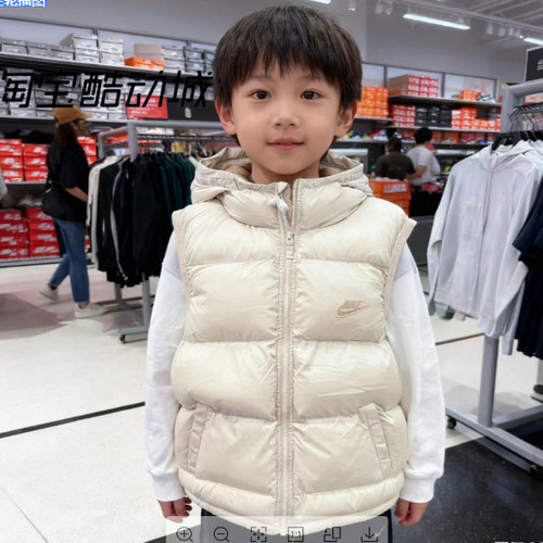 儿童秋冬百搭保暖连帽拉链马甲