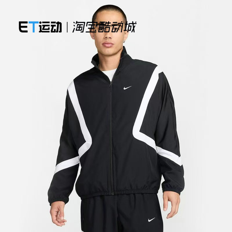 秋宽松复古运动叠搭梭织立领夹克