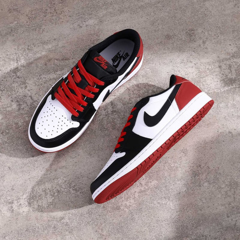 耐克 air jordan 1 low og aj1 黑白黑脚趾 男子篮球鞋cz0790-106