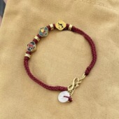 2026本命年沙金款 礼盒手工编织 三合生肖手绳送朋友闺蜜礼物情侣款