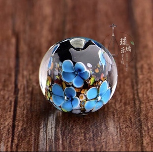 新品内雕花琉璃散珠 diy搭配项链吊坠包挂刀马旦流苏手工材料20mm