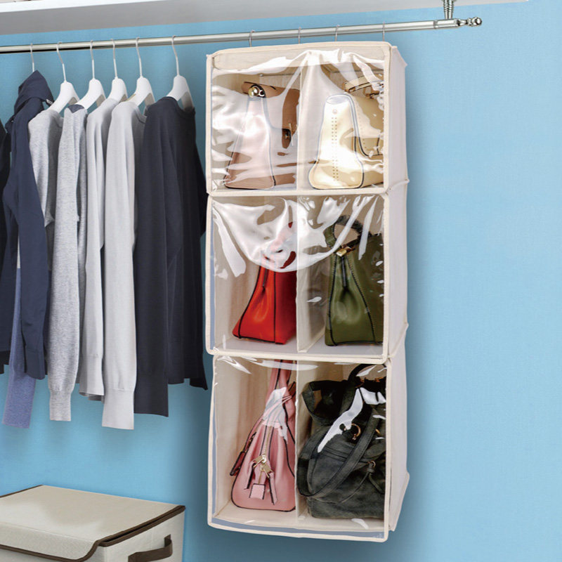 全封闭包包收纳挂袋衣柜整理袋放包包的架子挂包架悬挂式收纳柜盒