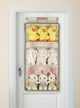 门后皮包收纳挂袋挂墙式公仔展示架衣柜悬挂式毛线布偶整理神器