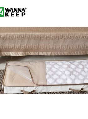 床底收纳袋棉布有盖特大号床下衣服被子毛毯整理包抽屉式储物箱子