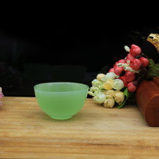 琉璃碗大碗中式古典家用茶碗复古大号餐具玉石米碗清新纯色碗套装