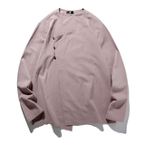 2026春季新款男装原创宽松衬衣大码侧扣唐装衬衫C01-P30特模特图，男装衬衫，电商B277(原6028)