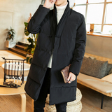 2021冬季新款男装中国风中长款棉服外套加厚盘扣棉衣M08-P145，男装棉衣，电商B277(原6028)