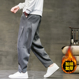 2026冬季新款风小脚加厚解构宽松休闲裤萝卜裤灰K108-P55，男装休闲裤，电商B277(原6028)