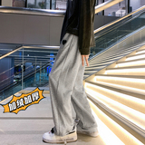 2025冬季原创港风爱心卫裤大码加绒加厚休闲裤灰GK23-1-P55，男装休闲裤，电商B277(原6028)