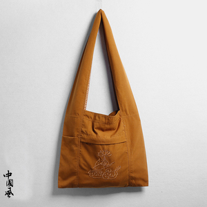 2025新款风帆布斜背包单肩包罗汉包居士包僧人背包B01-P35