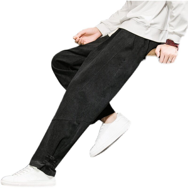 2026冬季新款风加绒加厚解构盘扣小脚宽松休闲裤黑K106-P60,男装卫衣,电商B277(原6028)