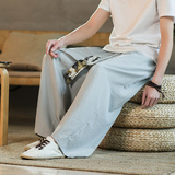 2025春夏新款风风长裤仙鹤拼接飘带休闲裤卫裤蓝色K115-P55，男装休闲裤，电商B277(原6028)