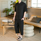 2025春季新款男装风天丝刺绣冰丝两件套短袖短裤深灰A20-P95，男装牛仔裤，电商B277(原6028)