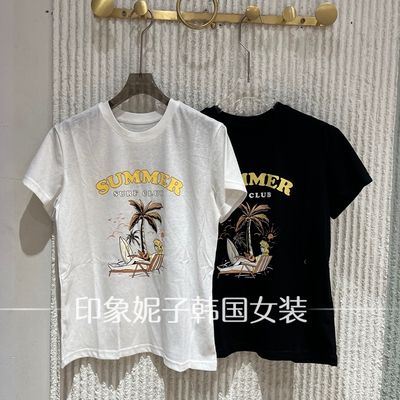 欧洲站夏季卡通印花纯棉女T恤