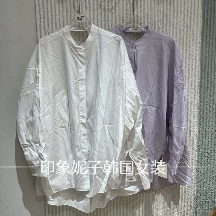 现货欧洲站2026夏季新款休闲女装纽扣长袖衬衫宽松171153