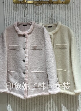 秋冬小香风双面呢短款女大衣