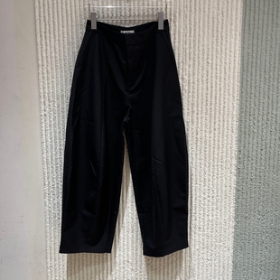 欧洲站2026夏季新款通勤高腰直筒裤女九分裤显瘦黑色阔腿裤68750