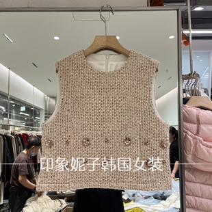 【现】欧洲站2026冬季新款小香风无袖外套高级时尚含绵羊毛马甲女