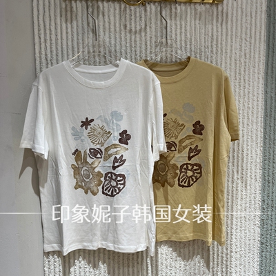 欧洲站2026夏新款时尚百搭显瘦圆领短袖字母T恤女潮上衣61087