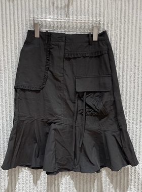 欧洲站2026夏新款时尚百搭显瘦高腰A字半身裙女潮长裙26153