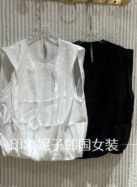 欧洲站2026夏新款极简轻熟风圆领无袖马甲女显瘦背心上衣89257
