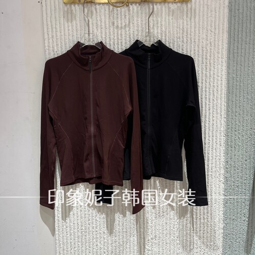 欧洲站秋季立领拉链针织女外套