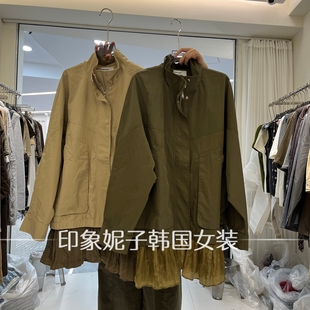 欧洲站2026秋季新款宽松立领短外套女春秋薄款拉链夹克上衣
