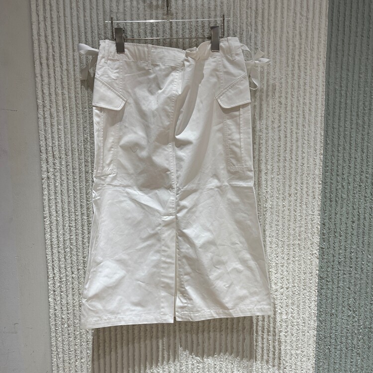 欧洲站2026夏季新款工装风A字半身裙高腰系带多口袋中长裙女68525