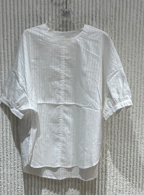 现货欧洲站松弛风白色短袖T恤女2026夏季圆领百搭显瘦上衣88030