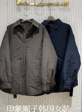 欧洲站2025冬季新款 时尚翻领单排扣系带收腰显瘦休闲外套女06266