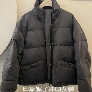 羽绒服女立领加厚保暖外套黑色冬季 短款 新款 欧洲站2025冬季