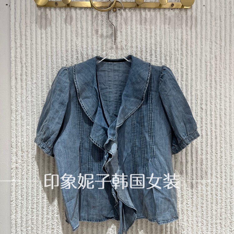 现货欧洲站2026夏季新款泡泡袖系带女装休闲短外套06337