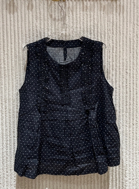 欧洲站2026夏新款时尚百搭显瘦圆领波点无袖背心女潮上衣89182