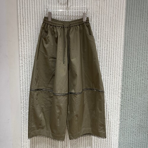 欧洲站夏新镂空显瘦阔腿九分裤
