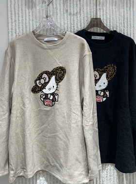欧洲站2025冬季新款over时尚圆领卡通印花百搭显瘦长袖T恤女63708