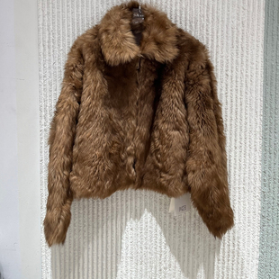 短款 欧洲站2025冬季 翻领净版 ph23时尚 气质皮毛一体外套6537 新款