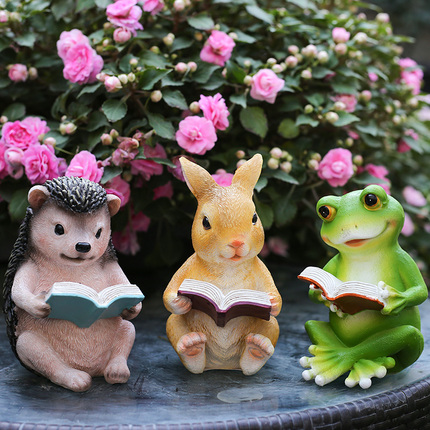 萌哒哒小兔子装饰花园摆件家居装饰庭院树脂工艺卡通小动物摆件