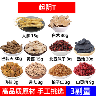起阴汤中药材人参白术巴戟天黄芪北五味熟地肉桂远志柏子仁山萸肉