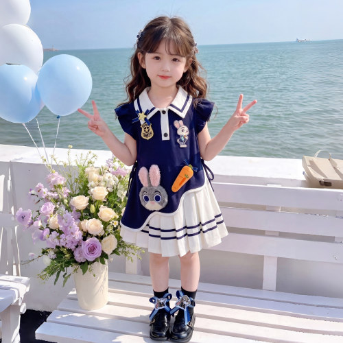女童兔子警官学院风夏季连衣裙