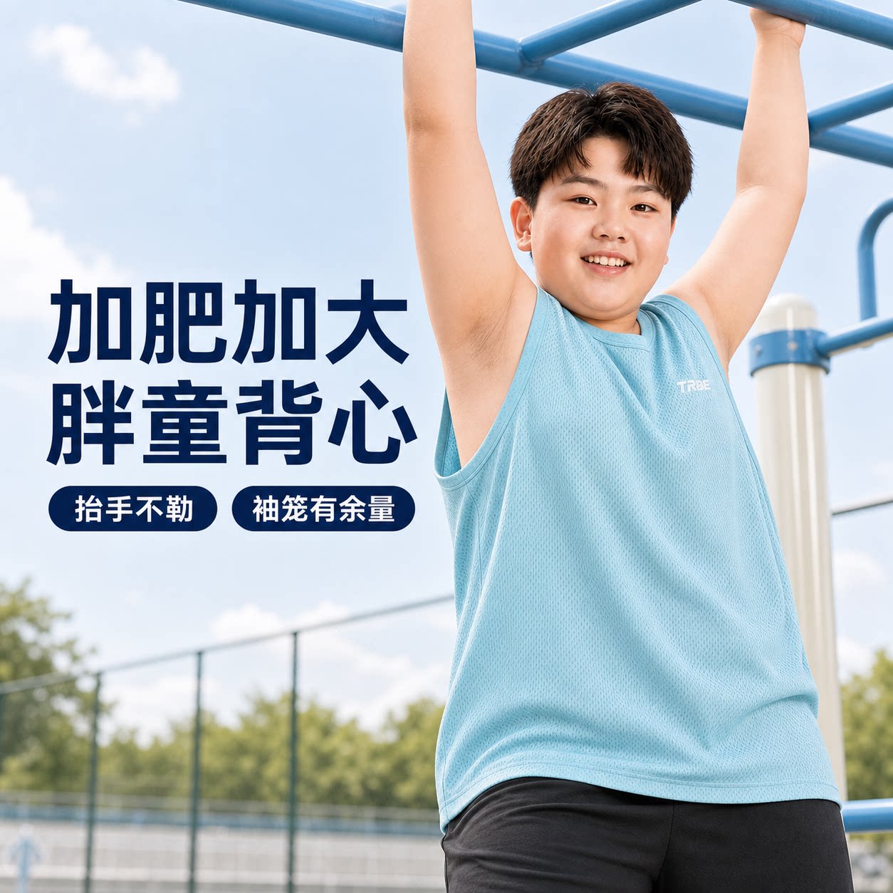 胖童背心加肥加大夏季网眼薄款宽背心吊带