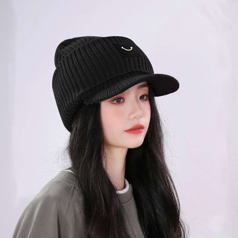 毛线帽子男女通用情侣冬天季时尚潮韩版保暖护耳加厚堆堆帽显脸小