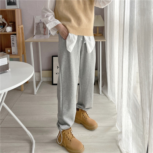 休闲抽绳运动裤女