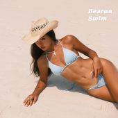 BEARUN 分体泳衣 度假风吊带泳装 SWIM 挂脖比基尼小胸聚拢2025新款