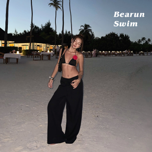 SWIM 子直筒休闲长裤 海边度假沙滩裤 宽松阔腿裤 女2025新款 BEARUN